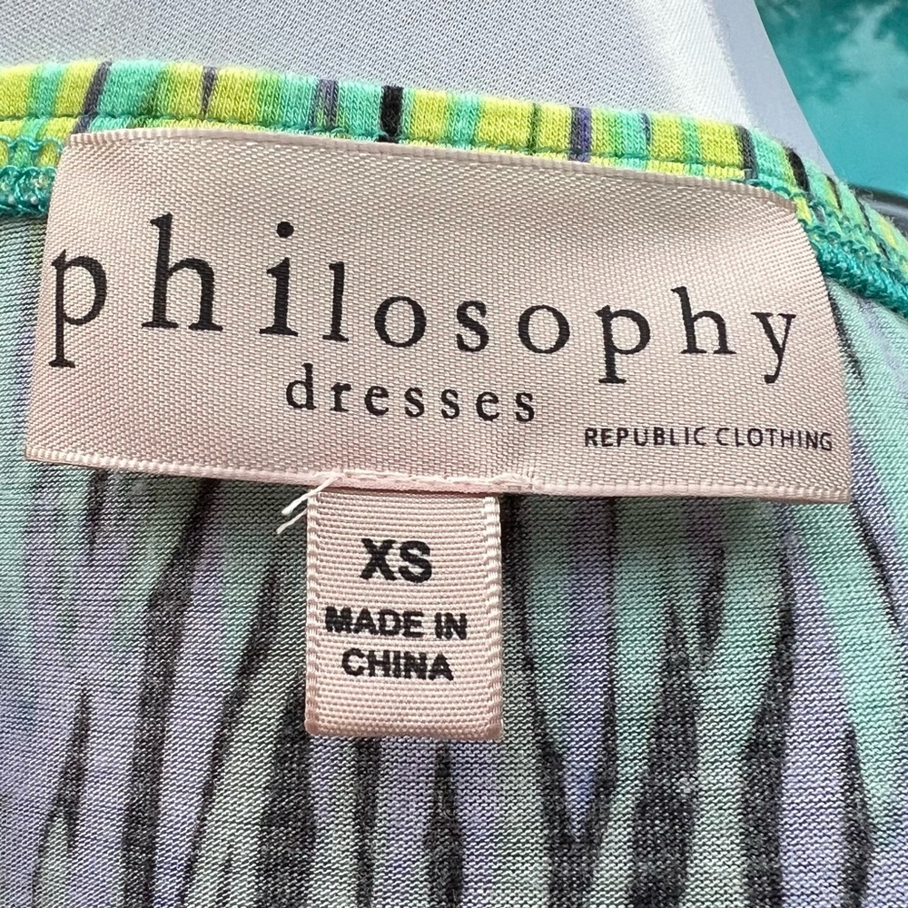 Philosophy Maxi Dress Green Orange Green Brown Purple Brown Blue White B… - Picture 6 of 8